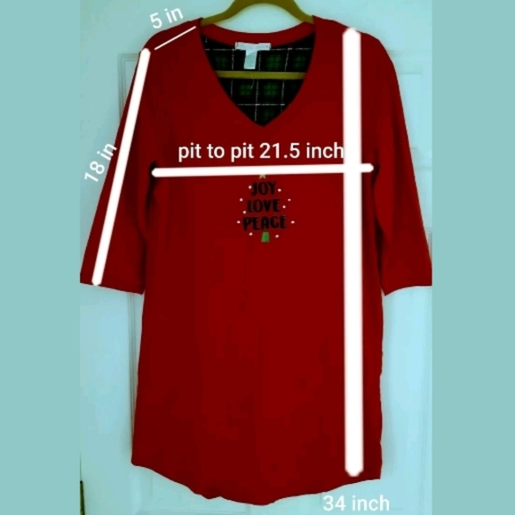 Pillow Talk Cotton Xmas Nightgown Tee Pajamas L - Picture 6 of 6